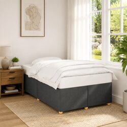 Double Bed Frame - Grey Fabric, Slat Support Included