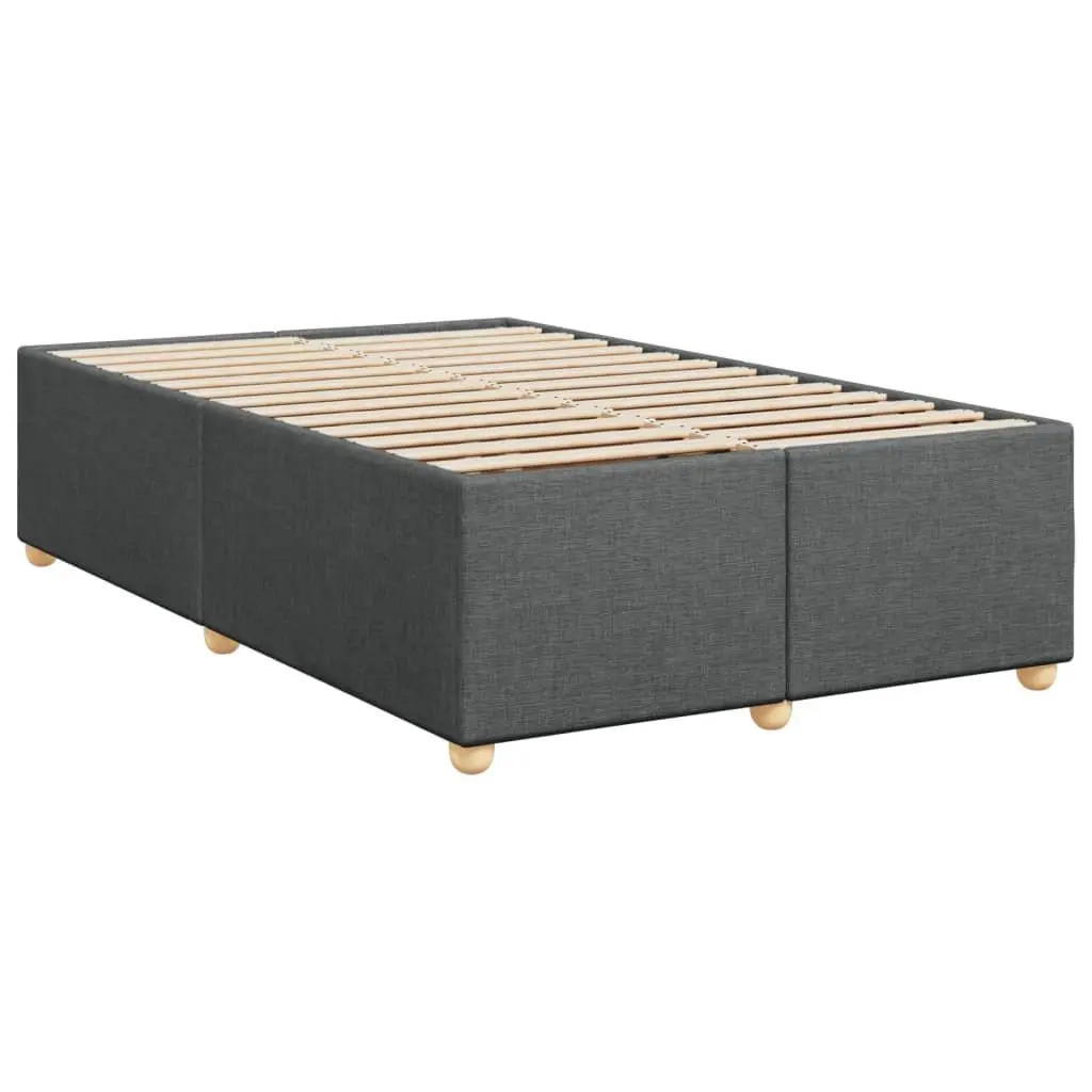 Double Bed Frame Grey Fabric Upholstered Slat Support Bedroom Furniture
