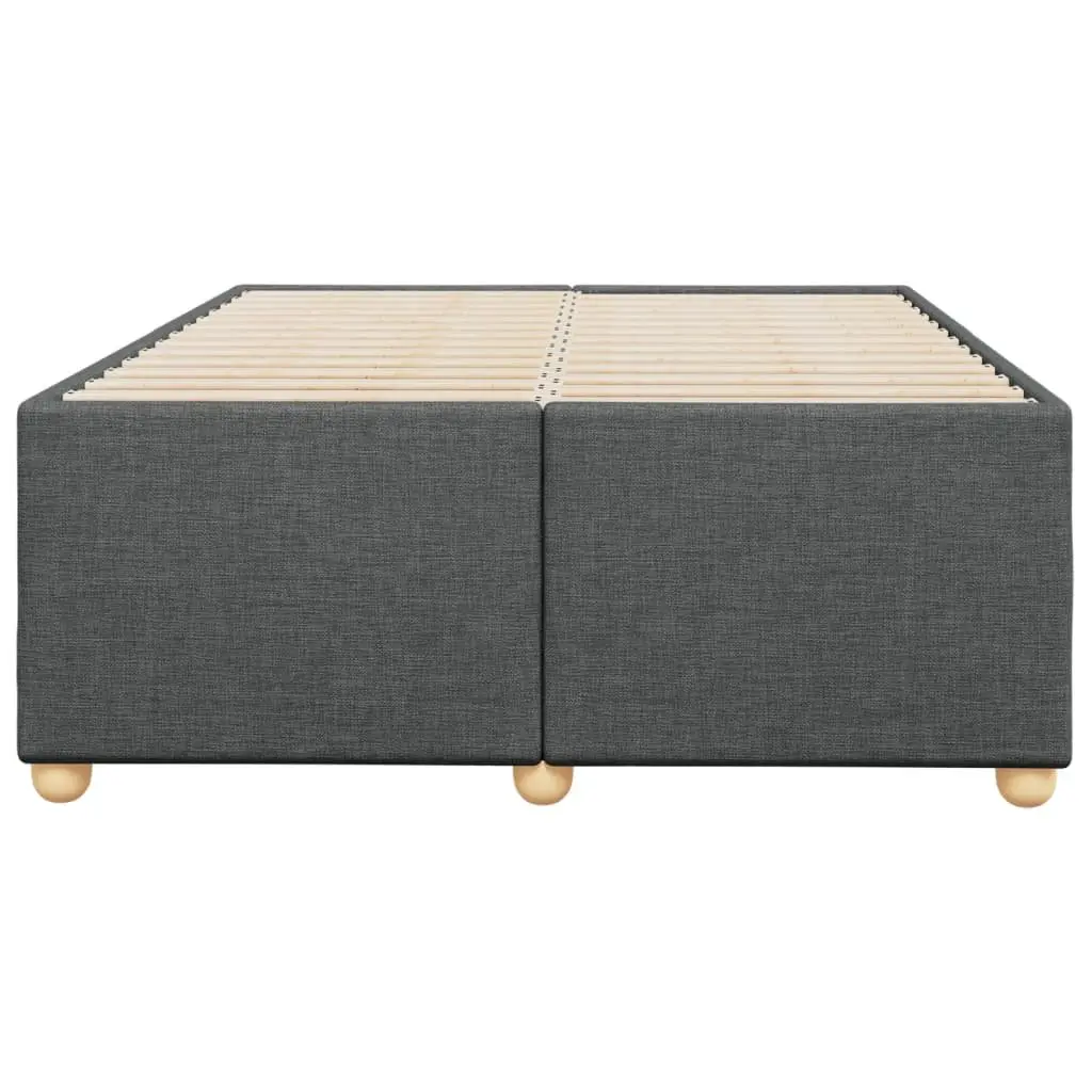 Double Bed Frame Grey Fabric Upholstered Slat Support Bedroom Furniture