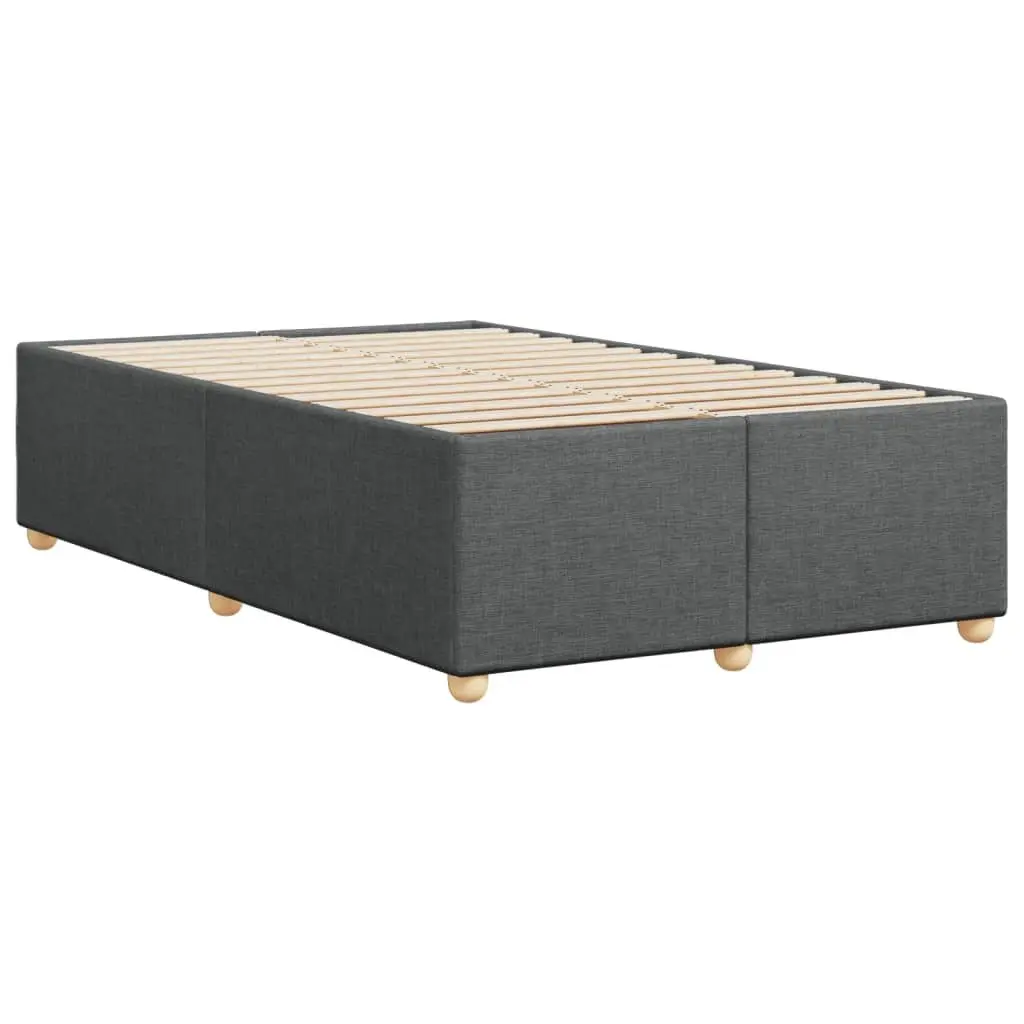 Double Bed Frame Grey Fabric Upholstered Slat Support Bedroom Furniture