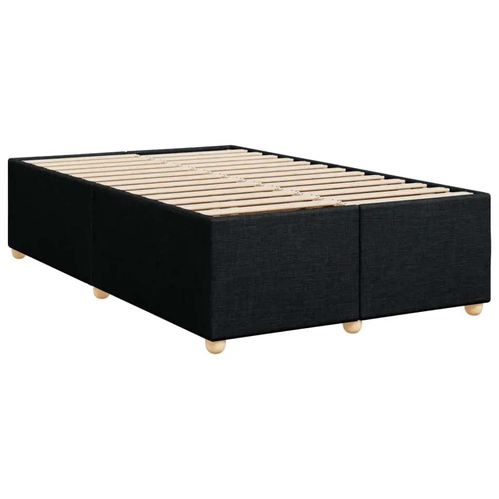 Double Bed Frame Black Fabric Upholstered Bedroom Furniture