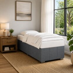 Grey Fabric Bed Frame: 90x190 cm Dimensions, Sturdy Support