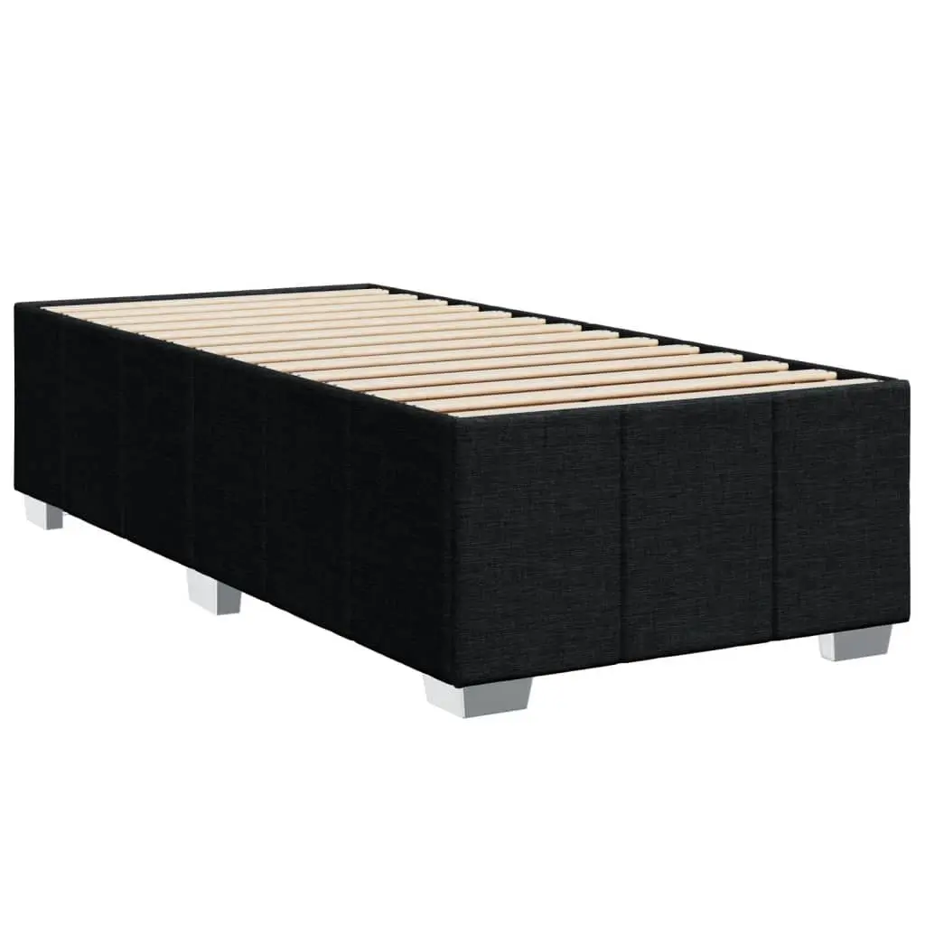 Bed Frame Black 90x190 cm Fabric Bedroom Furniture Slatted Base Support