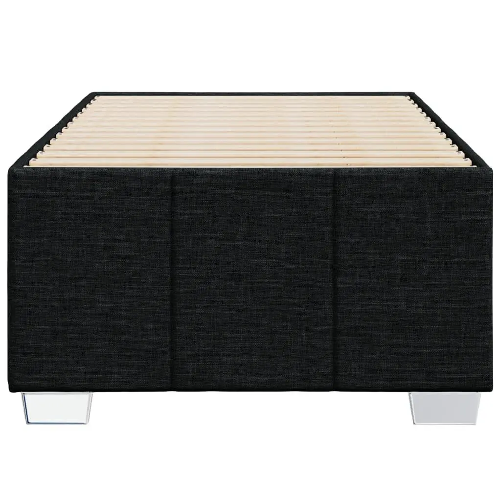 Bed Frame Black 90x190 cm Fabric Bedroom Furniture Slatted Base Support