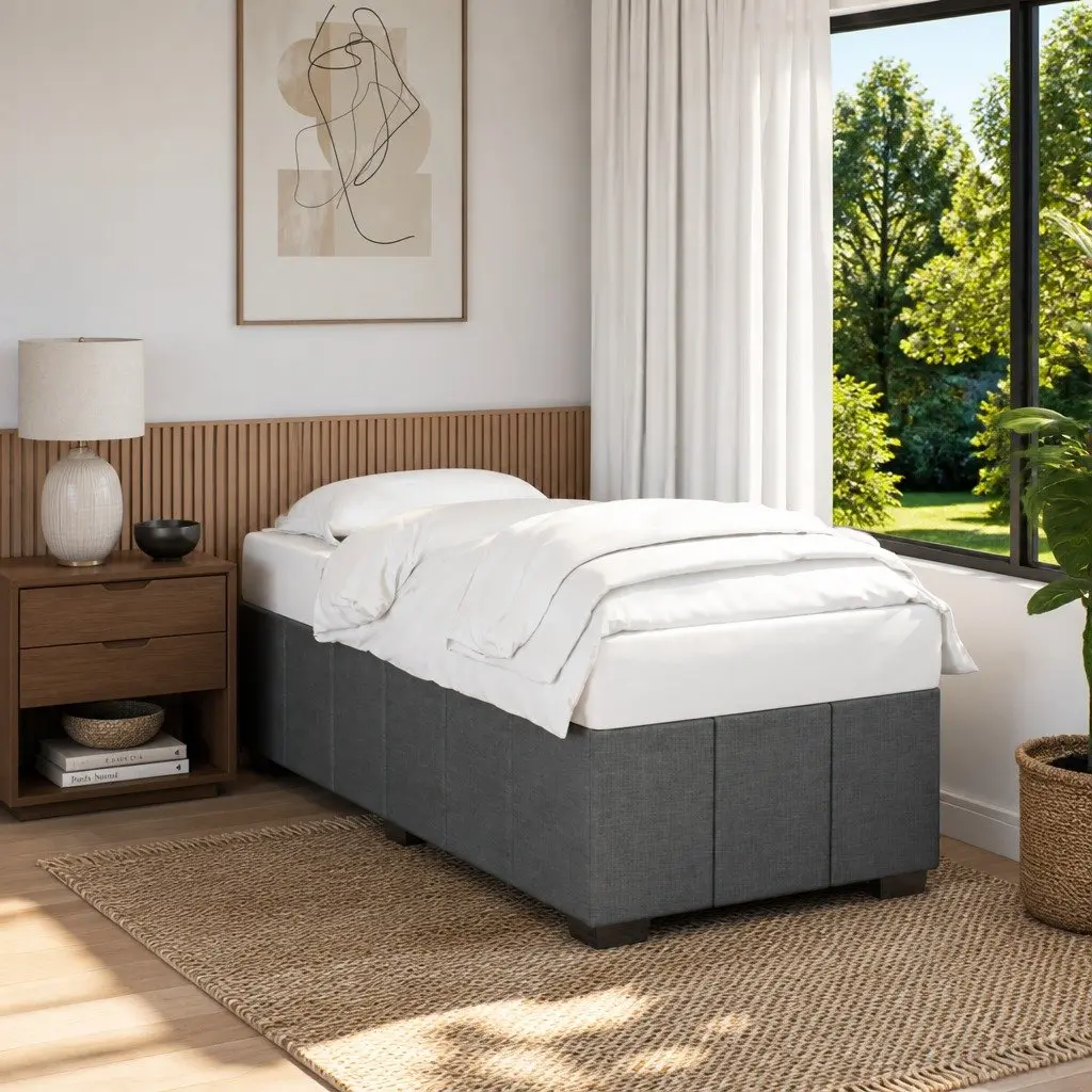 Bed Frame Dark Grey 90x190 cm Bedroom Furniture