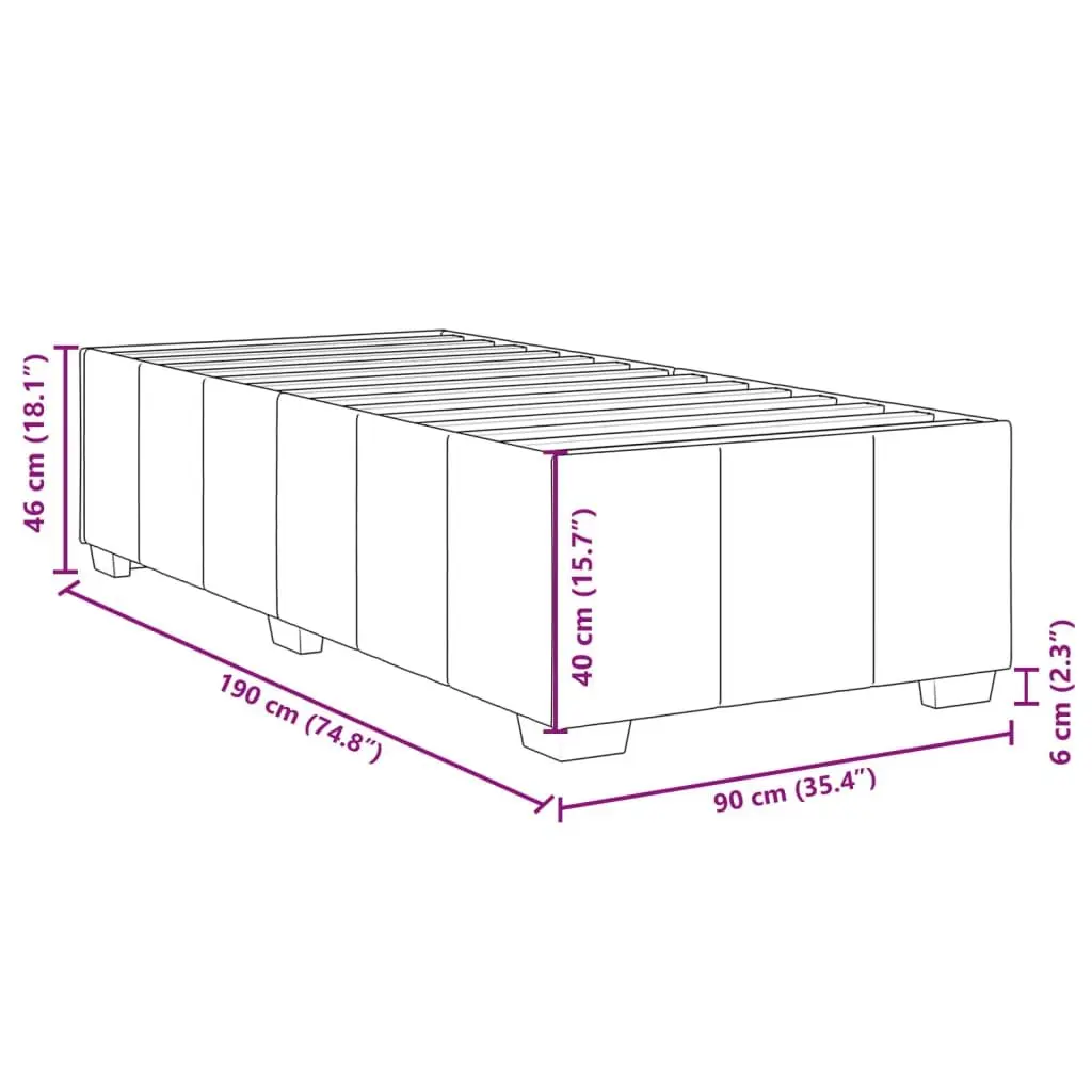 Bed Frame Dark Grey 90x190 cm Bedroom Furniture