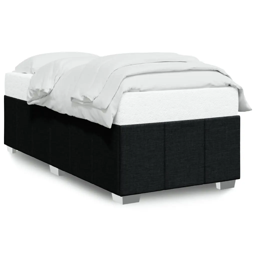 Bed Frame Black 90x190 cm Fabric Upholstered Slatted Base Bedroom