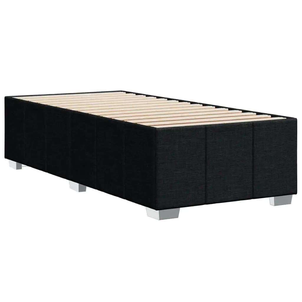 Bed Frame Black 90x190 cm Fabric Upholstered Slatted Base Bedroom