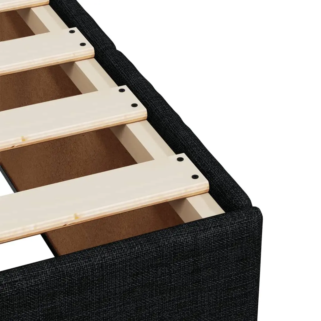 Bed Frame Black 90x190 cm Fabric Upholstered Slatted Base Bedroom
