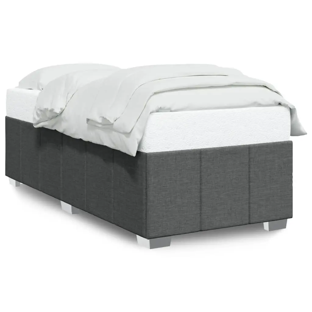 King Single Bed Frame Dark Grey Fabric Bedroom Bed Base No Mattress Included