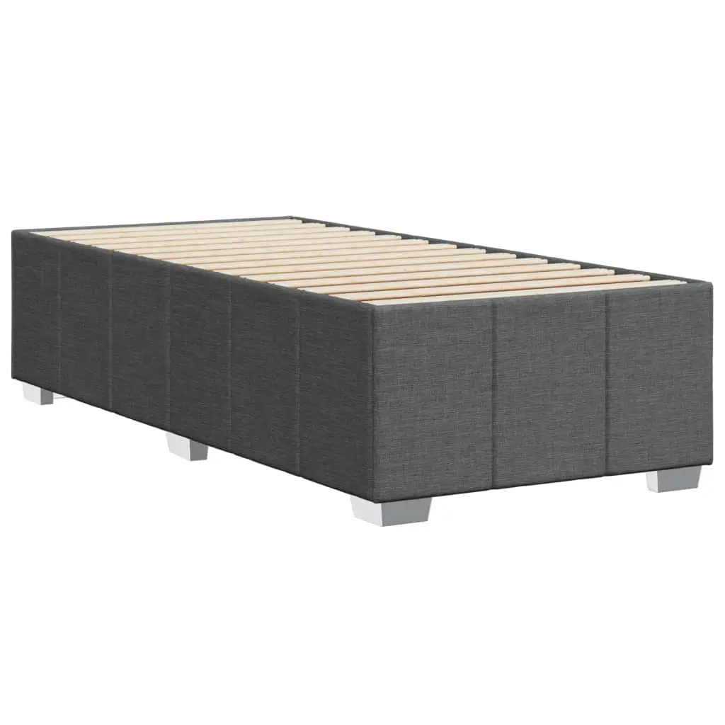 King Single Bed Frame Dark Grey Fabric Bedroom Bed Base No Mattress Included
