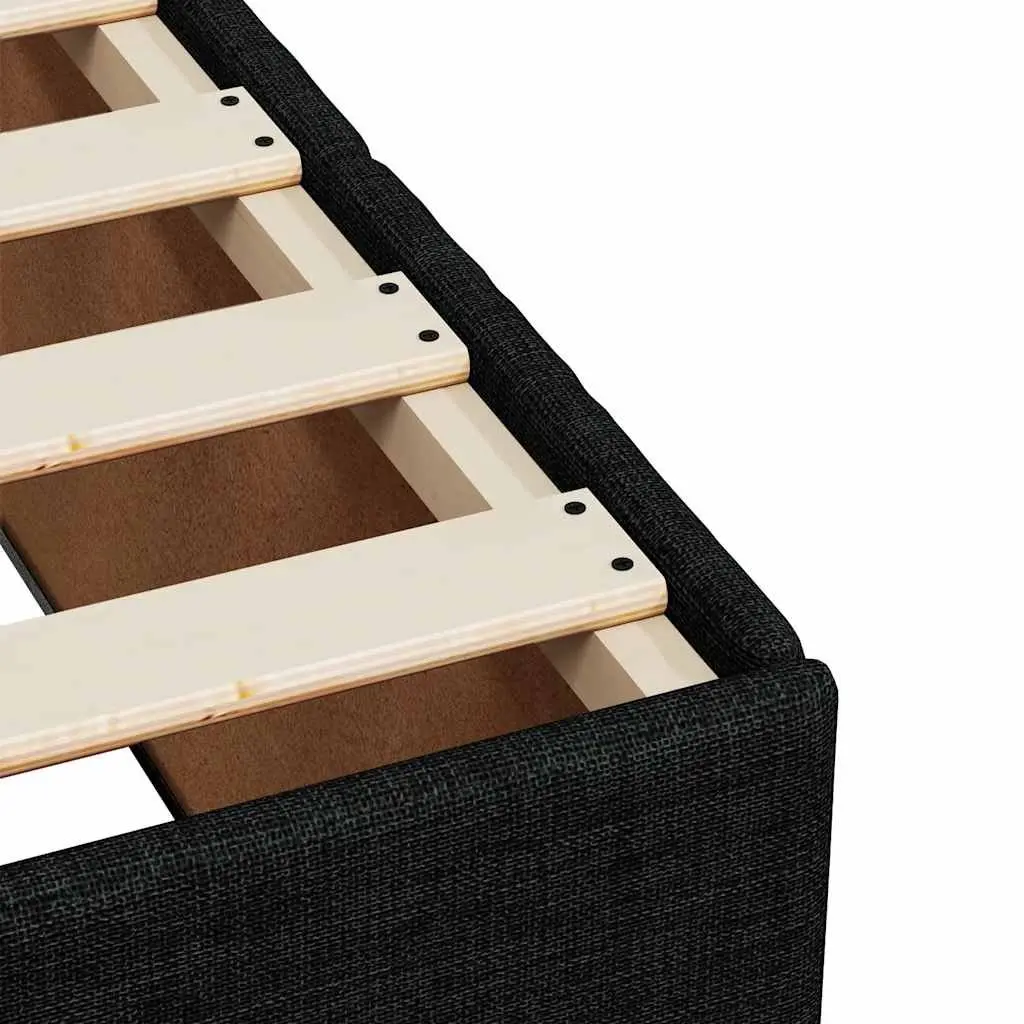 King Single Black Upholstered Bed Frame