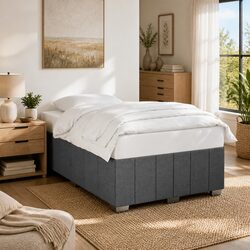 Double Bed Frame Specifications: Grey Fabric Construction