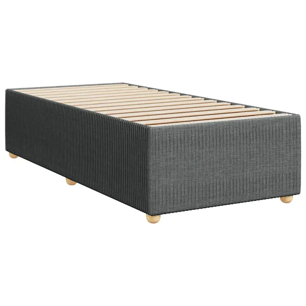 Grey Bed Frame 90x190 cm with Slatted Base