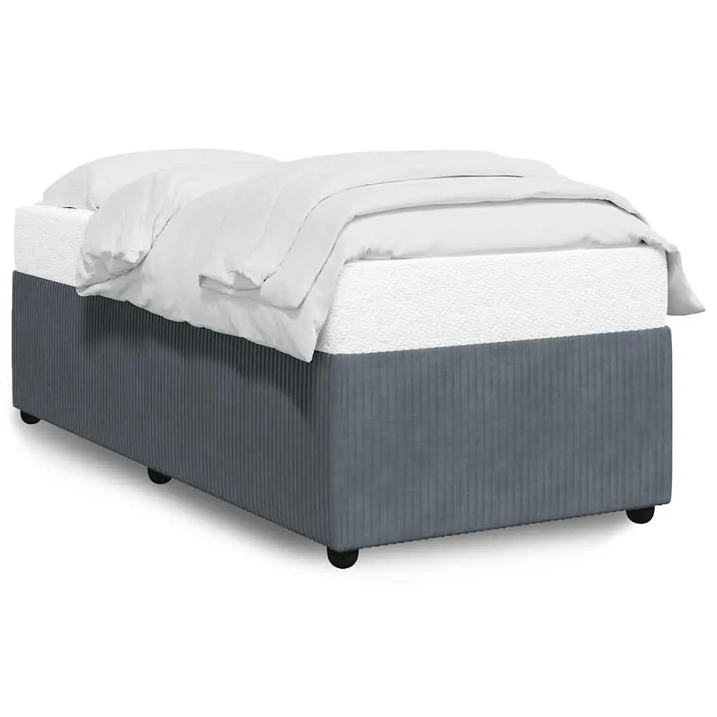 Bed Frame Bedroom 90x190 cm Grey Velvet Slatted Base