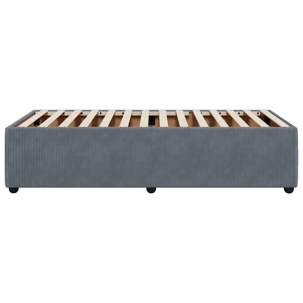 Bed Frame Bedroom 90x190 cm Grey Velvet Slatted Base