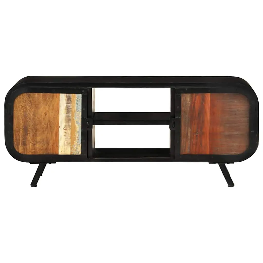 Reclaimed Wood TV Cabinet Industrial Vintage Stand Storage Unit 110x30x45cm