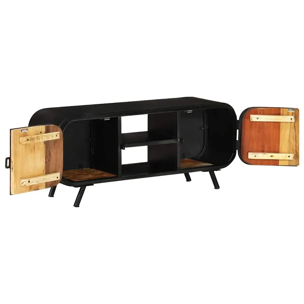 Reclaimed Wood TV Cabinet Industrial Vintage Stand Storage Unit 110x30x45cm