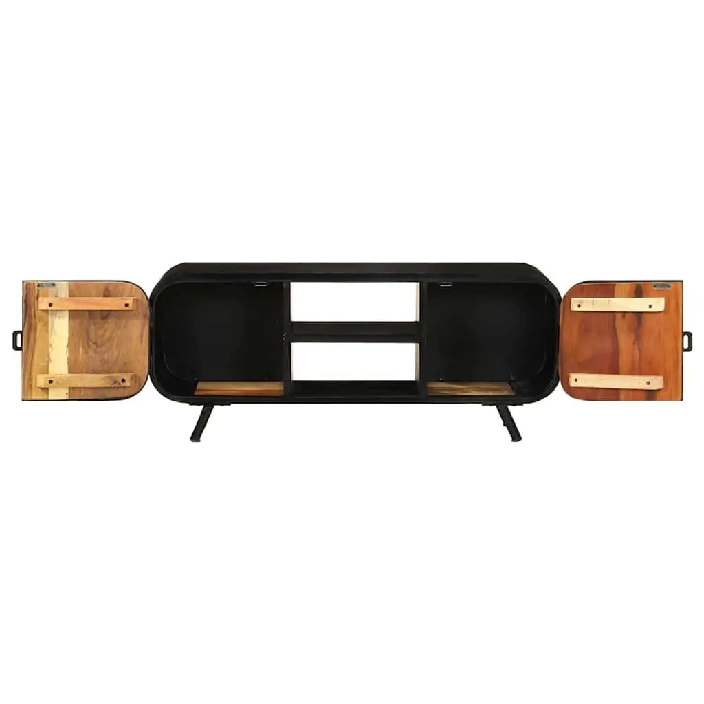 Reclaimed Wood TV Cabinet Industrial Vintage Stand Storage Unit 110x30x45cm