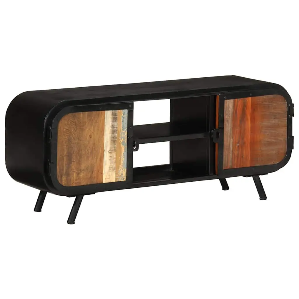 Reclaimed Wood TV Cabinet Industrial Vintage Stand Storage Unit 110x30x45cm