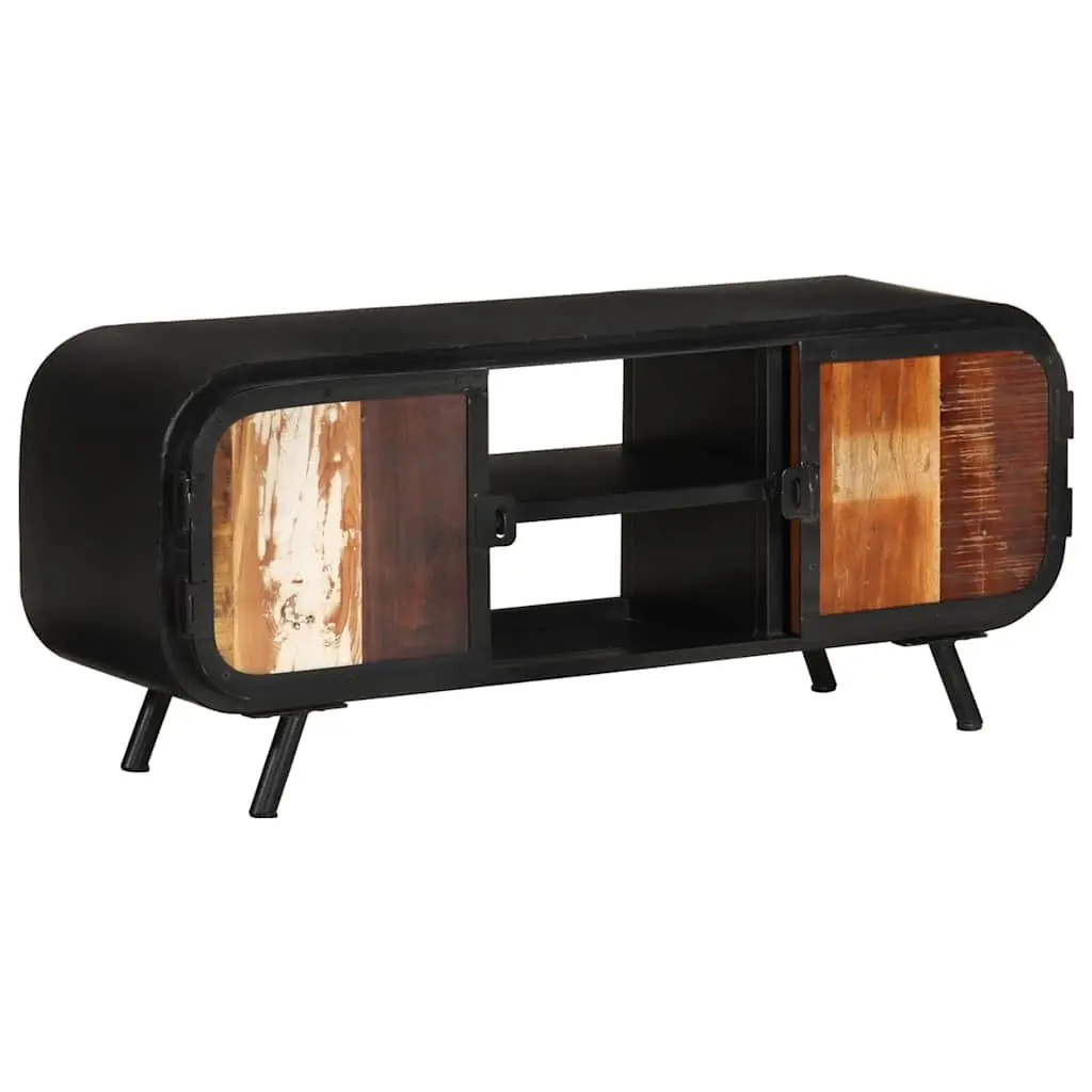 Reclaimed Wood TV Cabinet Industrial Vintage Stand Storage Unit 110x30x45cm