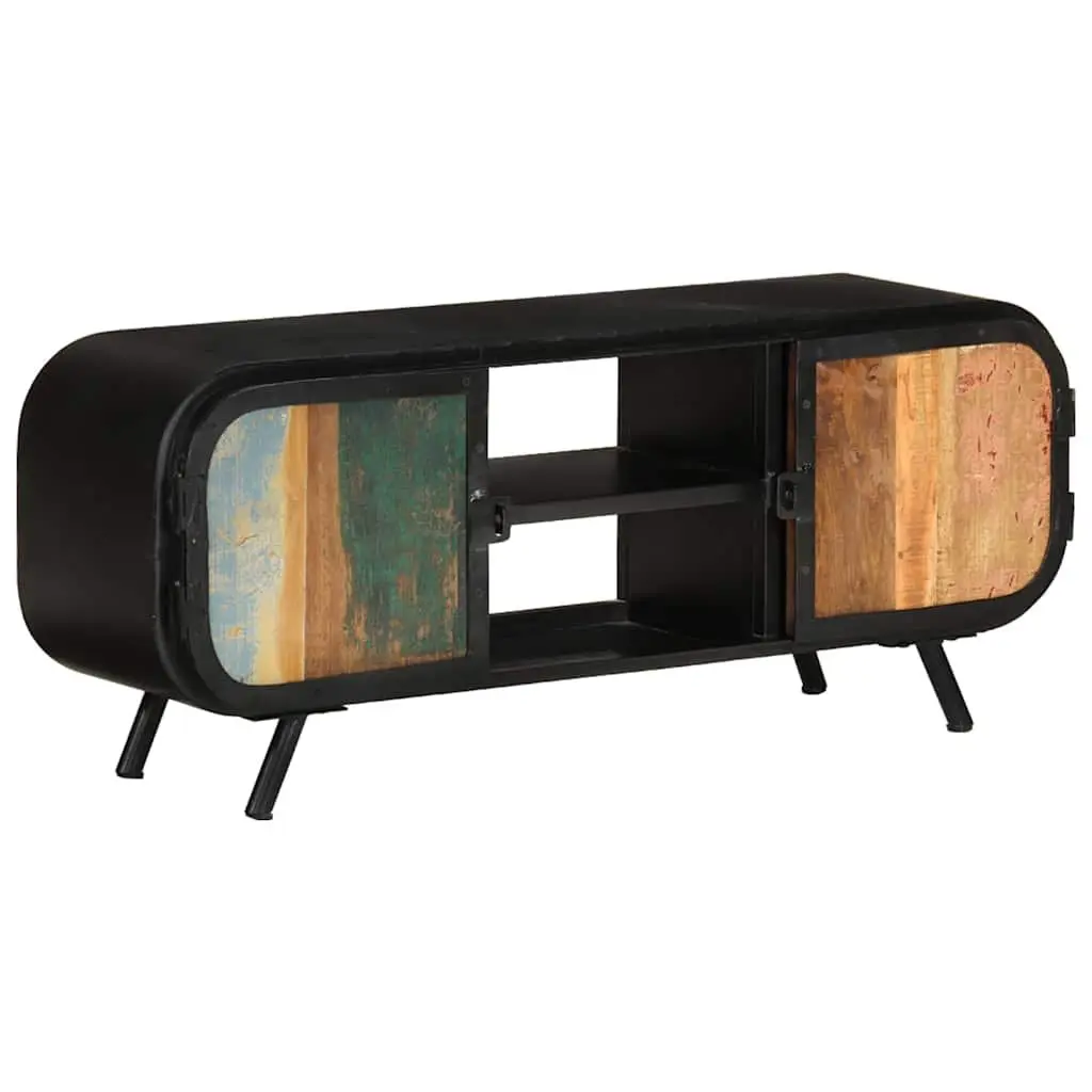 Reclaimed Wood TV Cabinet Industrial Vintage Stand Storage Unit 110x30x45cm