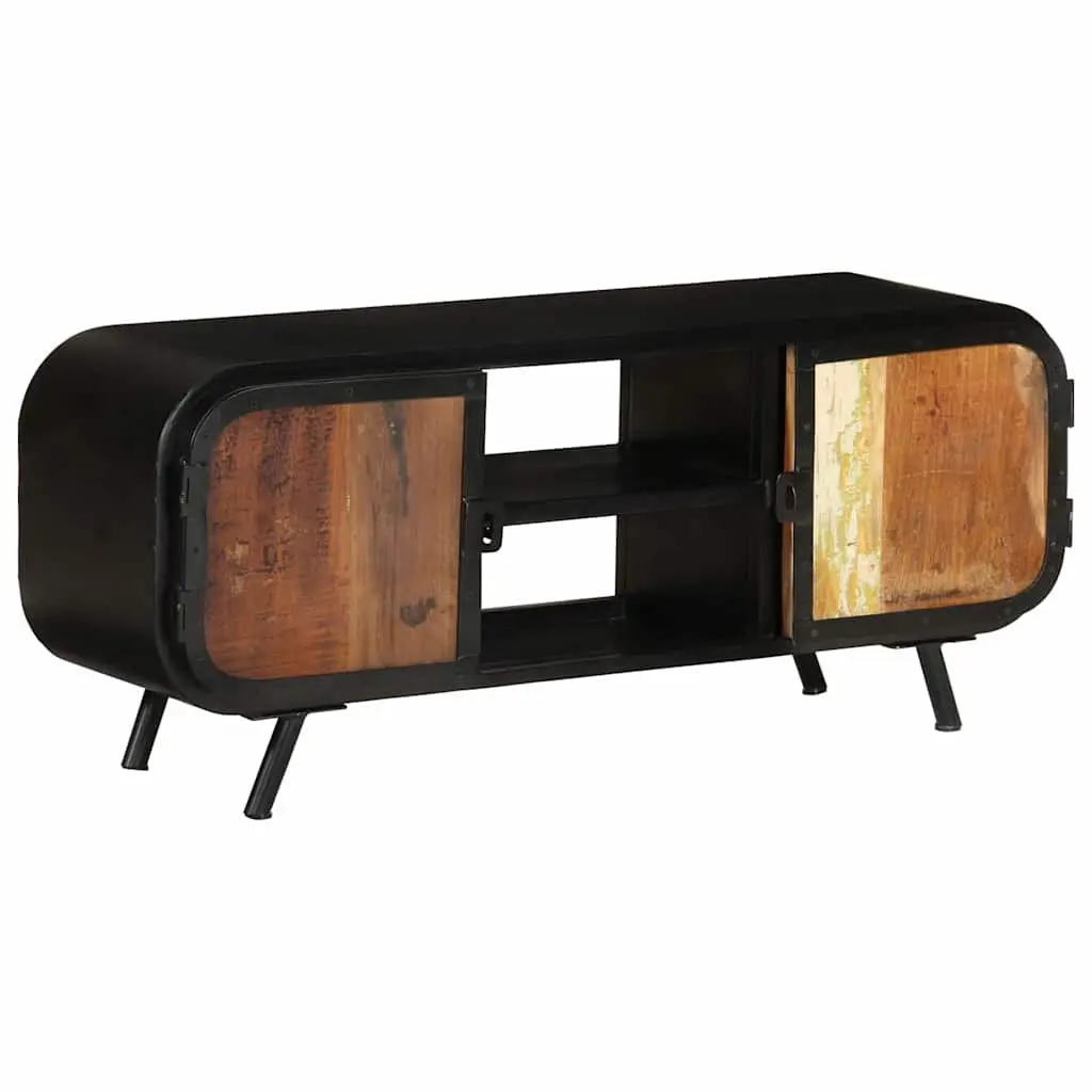 Reclaimed Wood TV Cabinet Industrial Vintage Stand Storage Unit 110x30x45cm