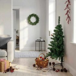 120cm Green Half Christmas Tree with Steel Base
