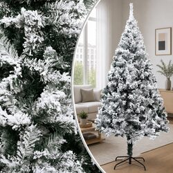 Artificial Christmas Tree 300cm Flocked Snow Green PVC Branches Adjustable