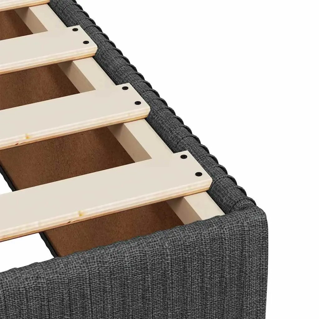 Double Bed Frame Grey Velvet Fabric Slats Support Bedroom Furniture