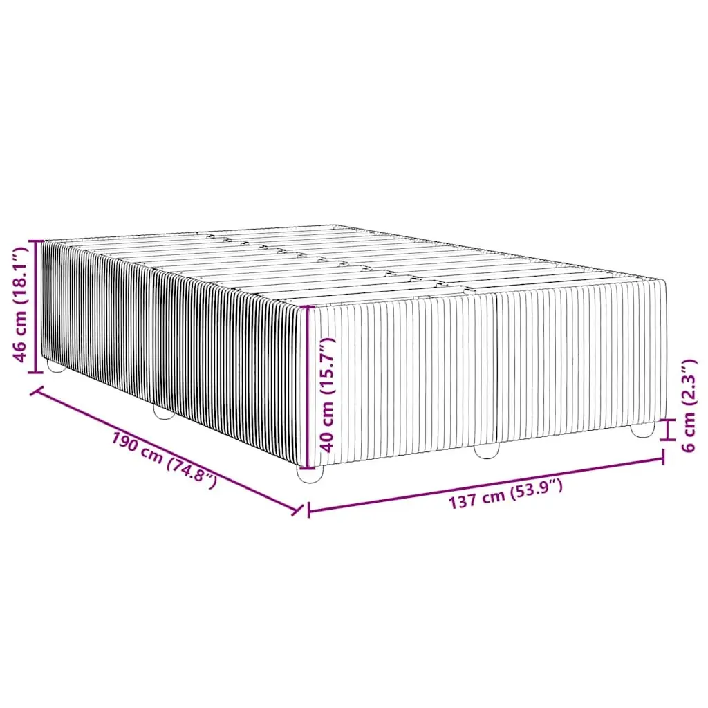 Double Bed Frame Grey Velvet Fabric Slats Support Bedroom Furniture