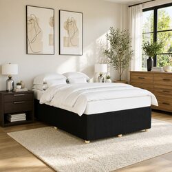 Queen Black Velvet Bed Frame with Sturdy Wooden Slats