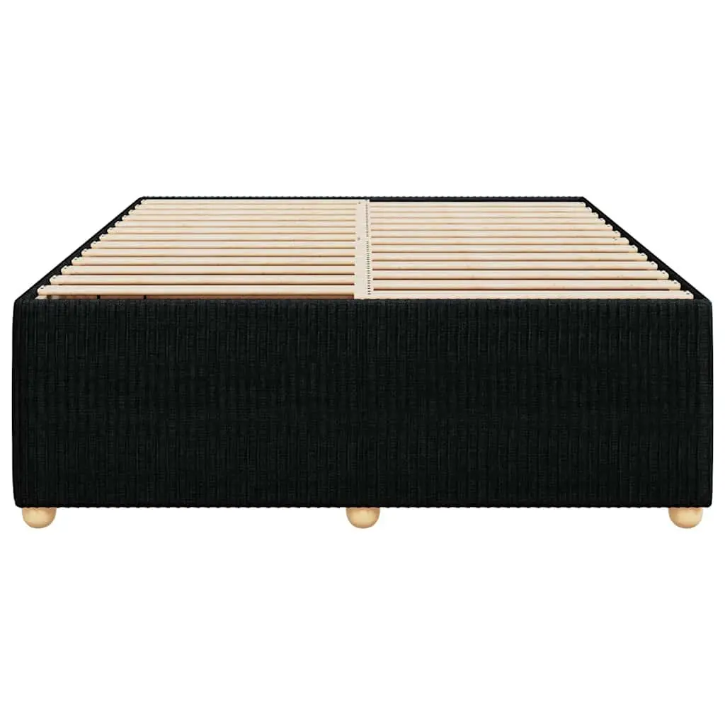 Queen Bed Frame Black Velvet Fabric Bedroom 54 Inch