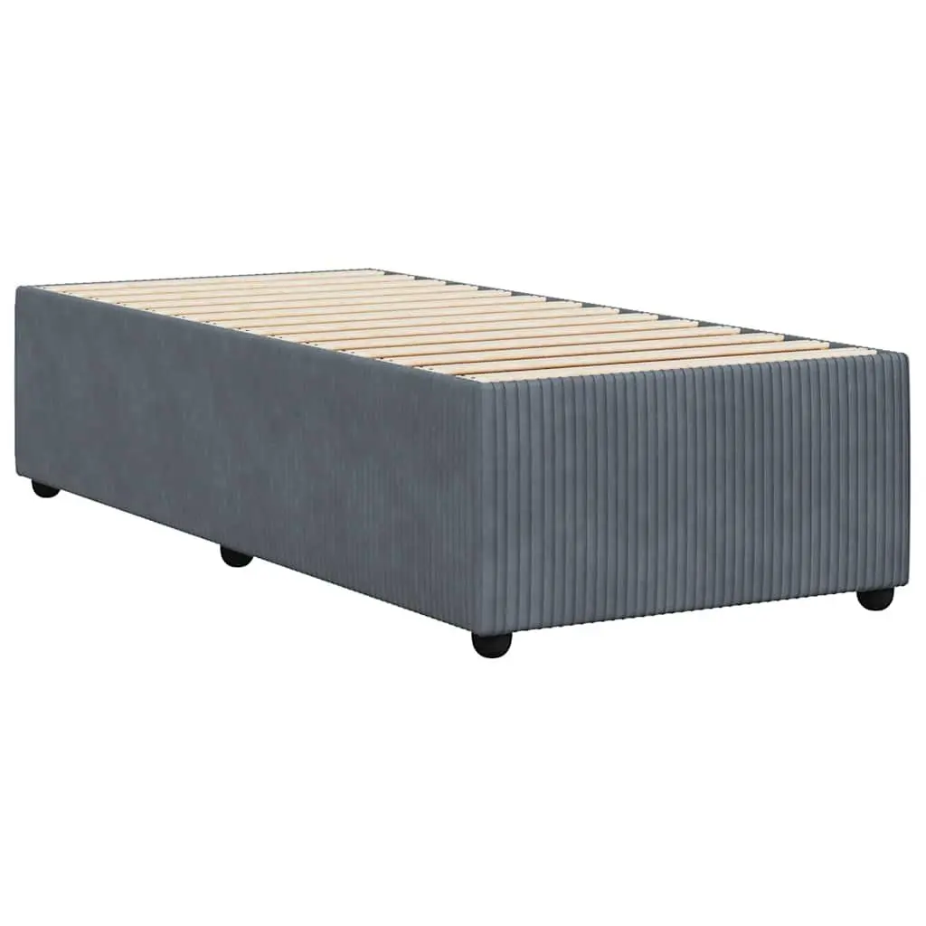 Bed Frame for Bedroom 90x190 cm Grey Velvet Upholstered