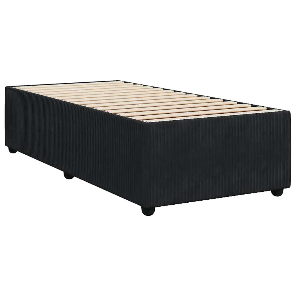 King Single Bed Frame Black Velvet Slat Support Bedroom Furniture No Mattress