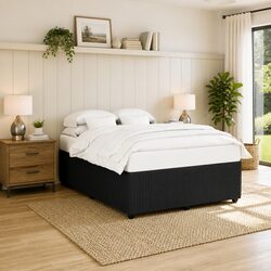 Double Bed Frame Specifications: Black Velvet, Slat Support