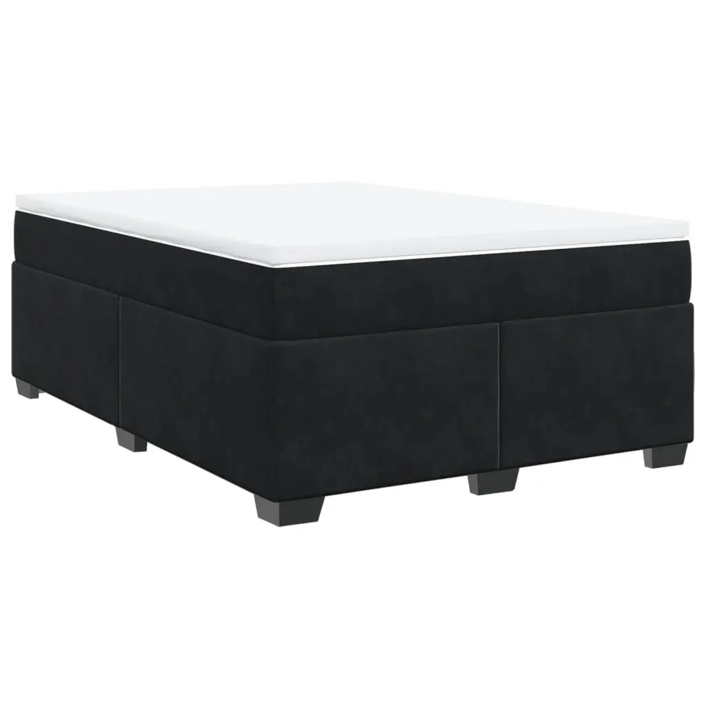 Queen Box Spring Bed Velvet Grey Bedroom Furniture with Pocket Sprung Mattress