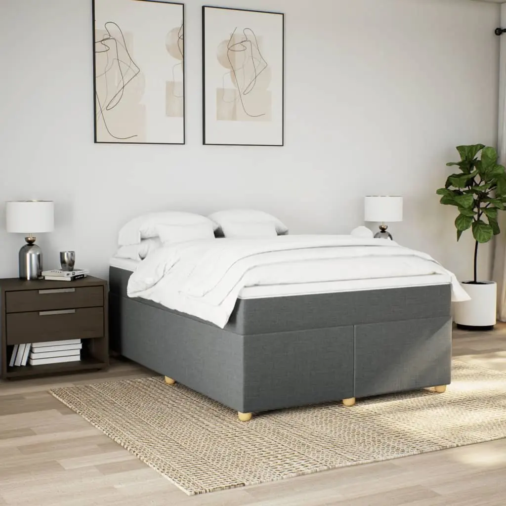 Queen-Sized Bed Frame with Pocket Spring Mattress Grey