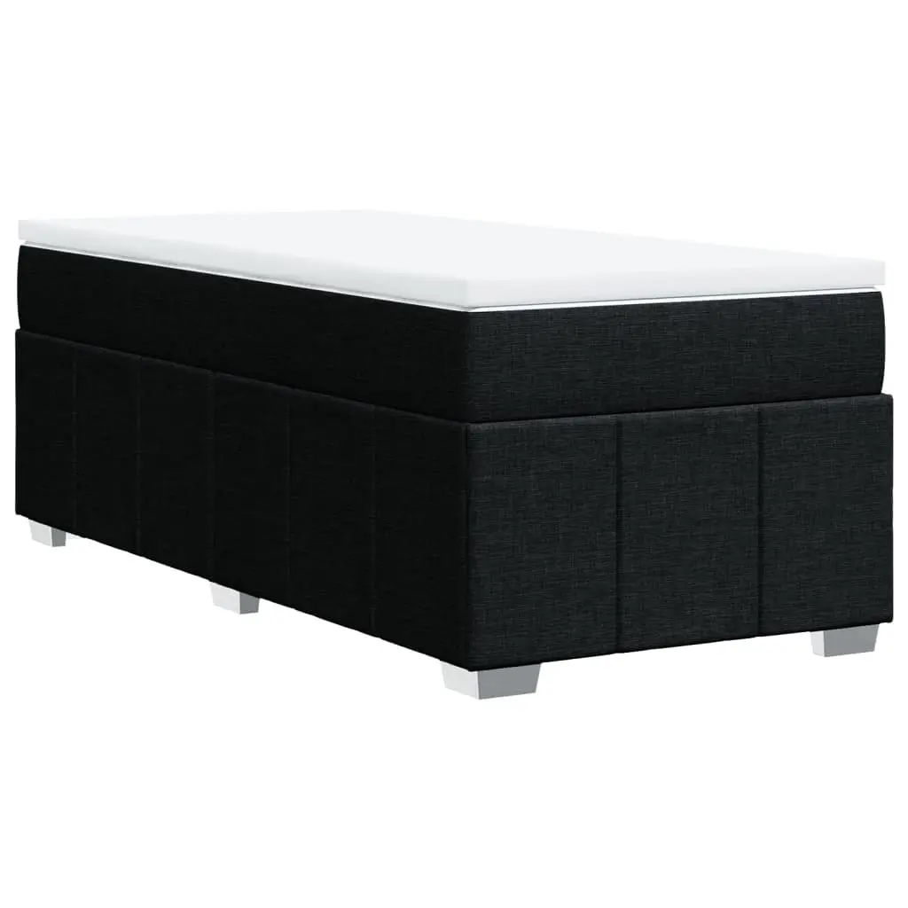 Box Spring Bed with Pocket Mattress for Bedroom King Single Size Black Fabric