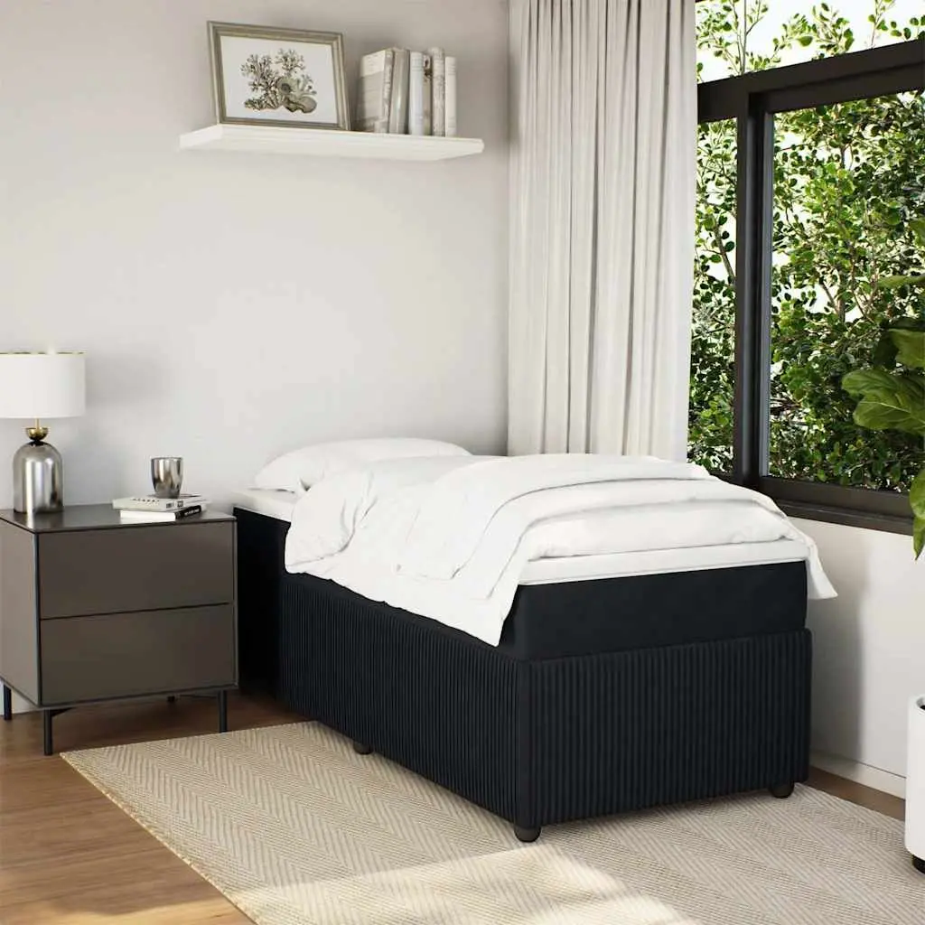 Black Velvet King Single Box Spring Bed