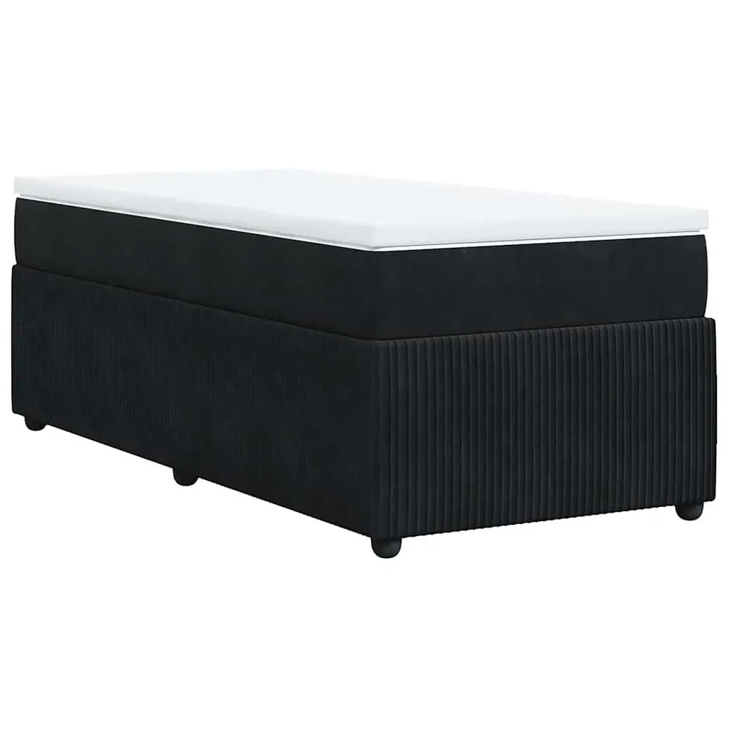 Black Velvet King Single Box Spring Bed