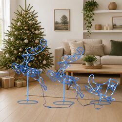 Specifications for Blue Christmas Flying Reindeer Sleigh