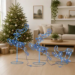Specifications for Blue Christmas Flying Reindeer Sleigh