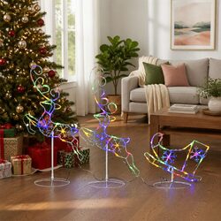 Dimensions: 260 x 21 x 87 cm Reindeer Sleigh with Lights