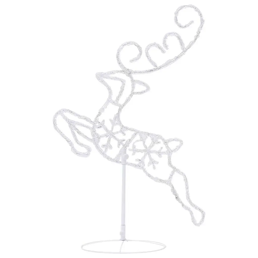 Christmas Flying Reindeer Sleigh Decoration LED Lights Outdoor Garden Acrylic