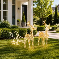 Christmas Reindeer Sleigh Decoration: 130 cm, 160 LEDs