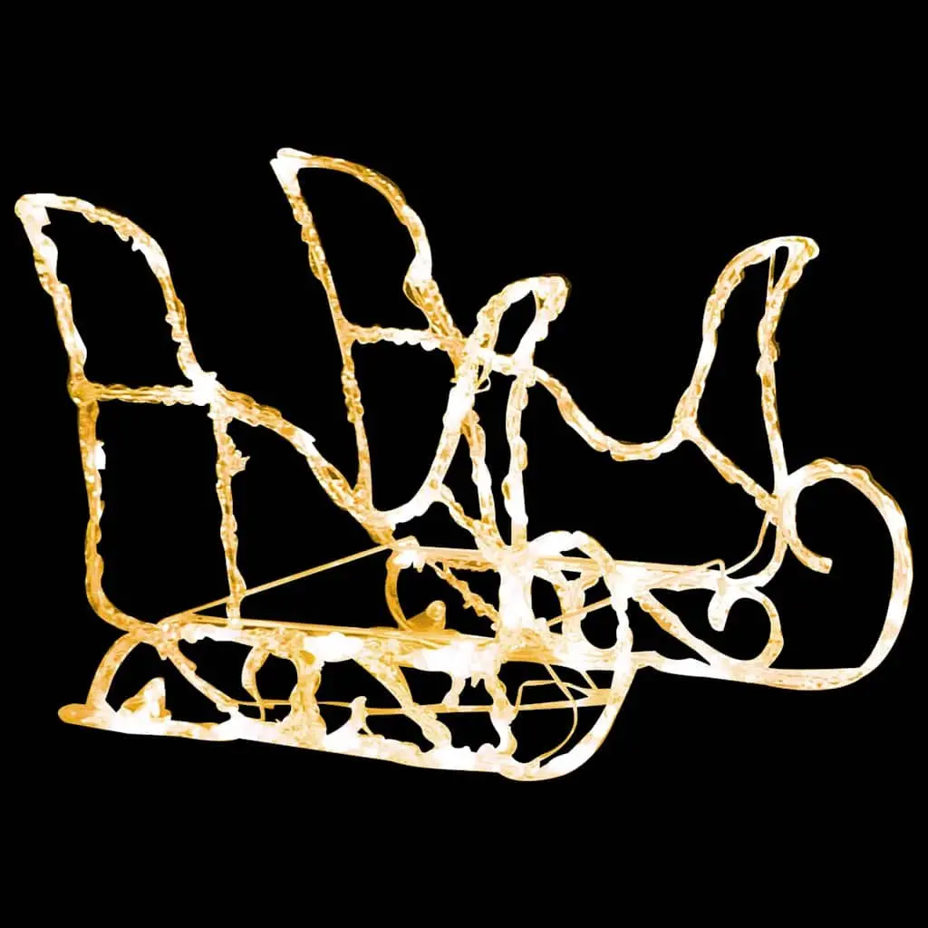Christmas Reindeer Sleigh Light Decoration Outdoor Garden 130 cm 160 LEDs Warm White