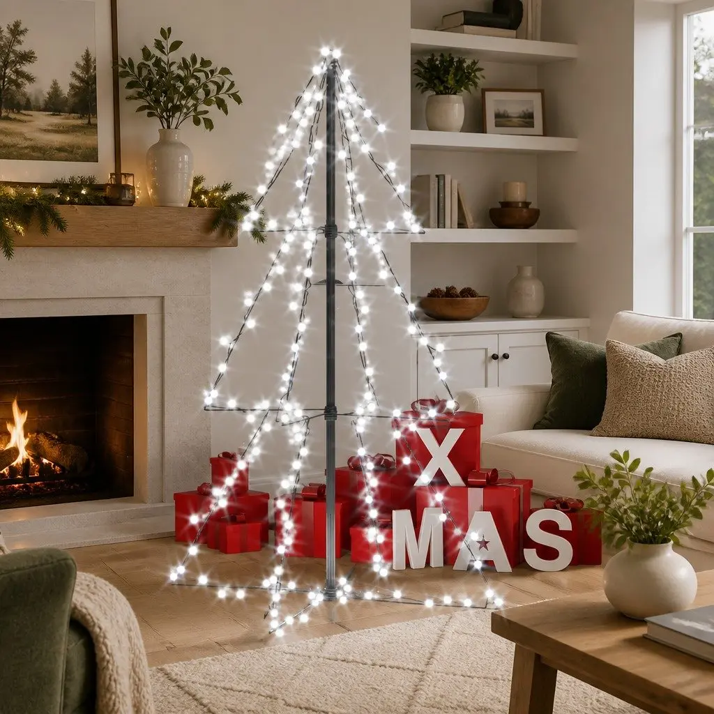 Christmas Cone Tree Indoor Outdoor Decoration 78x120cm 160 LEDs