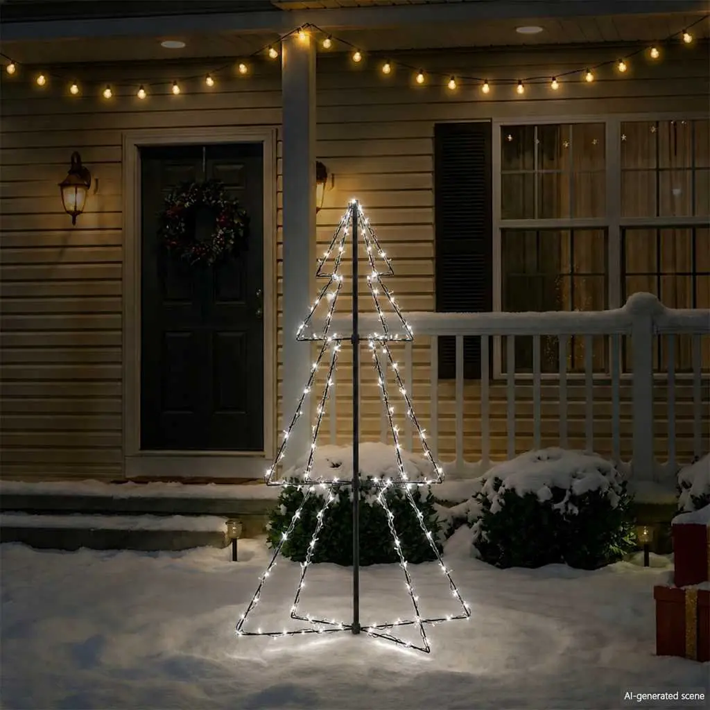 Christmas Cone Tree Indoor Outdoor Decoration 78x120cm 160 LEDs