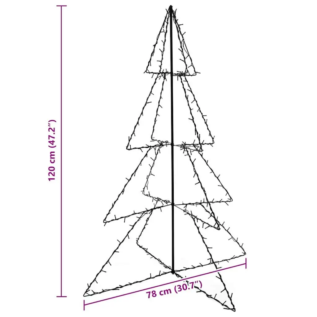 Christmas Cone Tree Indoor Outdoor Decoration 78x120cm 160 LEDs